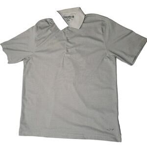 Greg Norman Golf Polo Play Dry Short Sleeve Size Large Shirt Black/White Stripes